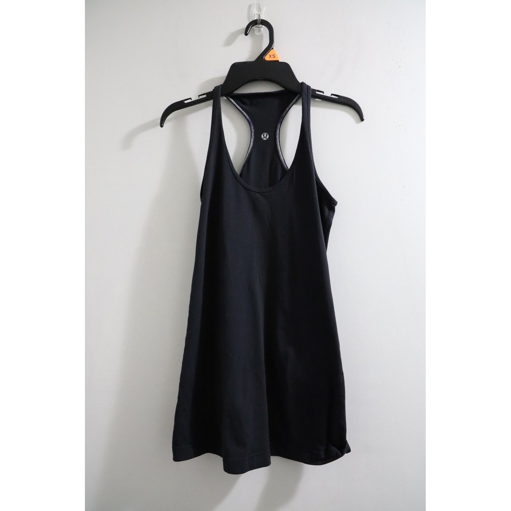 Lululemon Black Racerback Tank Top Slim Fit Activewear Yoga Gym Workout Size XS